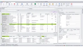 Screenshot der Adressverwaltung in der Pro-Bau/S® AddOne Software, der eine tabellarische Übersicht von Firmen, Ansprechpartnern und Kontaktdaten zeigt.