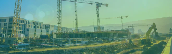 Baustelle im Frühling in Bielefeld gebaut mit Bausoftware 