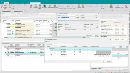 Screenshot des Kalkulationseditors mit Beispiel für Variablen- und Formeldefinitionen