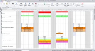 Übersicht der Ressourcendisposition mit Kalenderansicht zur Planung von Kolonnen und Geräten