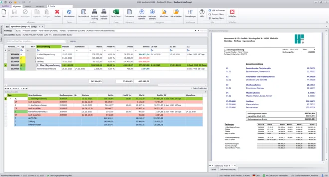 Bauabrechnung, Baubuch mit Pro-Bau/S AddOne Bausoftware